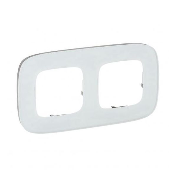 LEGRAND - ДВОЙНА РАМКА ALLURE 755542 БЯЛО СТЪКЛО