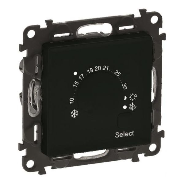 LEGRAND - ЕЛЕКТРОНЕН ТЕРМОСТАТ ЗА ПОДОВО И ТАВАННО ОТОПЛЕНИЕ 5-30°C НО-НЗ ЦВЯТ ЧЕРЕН VALENA LIFE 756333