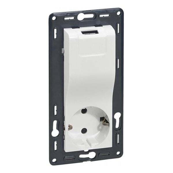 КОНТАКТ ШУКО 16A+USB 1000MA С РАМКА ЦВЯТ БЯЛ NILOE LEGRAND /СПРЯН/
