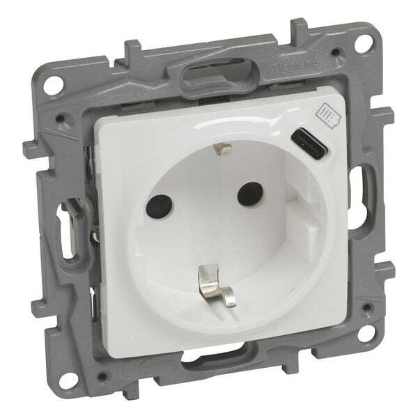 LEGRAND - КОНТАКТ ШУКО 16A + USB ТИП C ЦВЯТ БЯЛ NILOE 764535