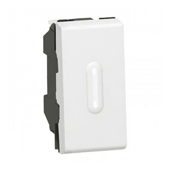 LEGRAND - БУТОН С ИНДИКАЦИЯ 1 МОДУЛ MOSAIC БЯЛ 77032