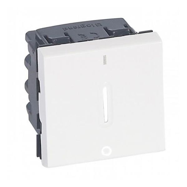 LEGRAND - КЛЮЧ ЗА БОЙЛЕР С LED ИНДИКАЦИЯ 20A (ДВУПОЛЮСЕН) 2 МОДУЛА MOSAIC БЯЛ 77052