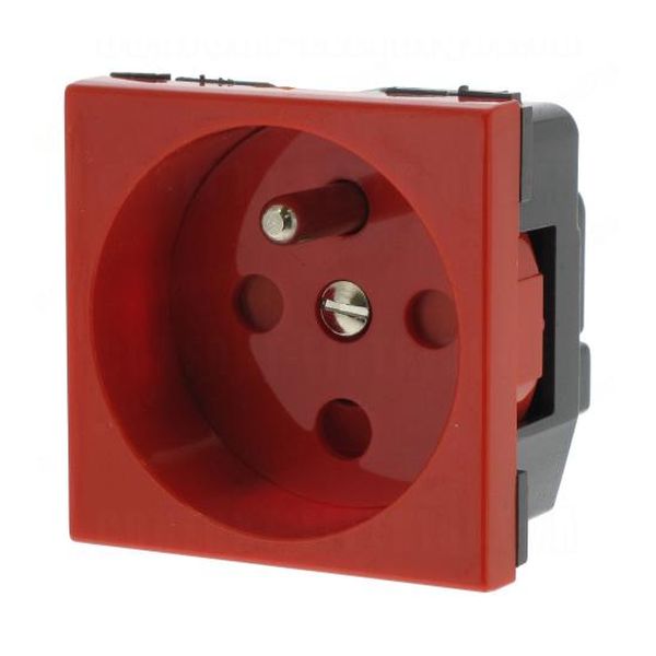 LEGRAND - 77114 КОНТАКТ ФРЕНСКИ СТАНДАРТ C ТАМПЕР ЗАЩИТА 16А МОД. ЦВЯТ ЧЕРВЕН MOSAIC