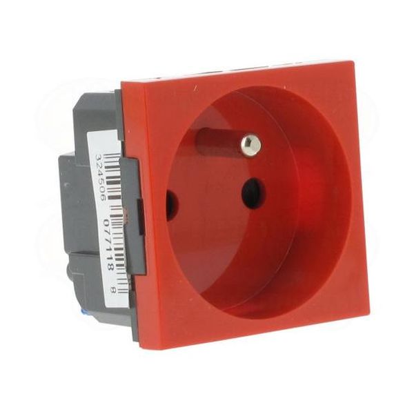 LEGRAND - 77118 КОНТАКТ ФРЕНСКИ СТАНДАРТ 16А 2 МОД. АВТОМАТИЧНИ КЛЕМИ ЧЕРВЕН MOSAIC