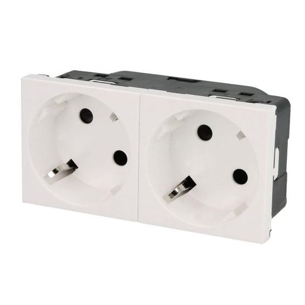 LEGRAND - 77252 КОНТАКТ ШУКО ДВОЕН 45° 16А 4 МОД. MOSAIC БЯЛ