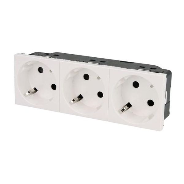 LEGRAND - 77253 КОНТАКТ ШУКО ТРОЕН 45° 16А 4 МОД. MOSAIC БЯЛ