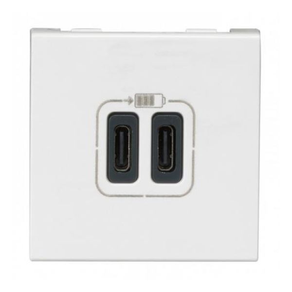 LEGRAND - 77590 USB РОЗЕТКА ЗА ЗАРЕЖДАНЕ ТИП А 5V 1.1A 5.5W 2 МОД. MOSAIC БЯЛ