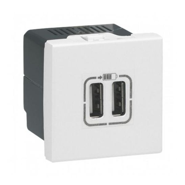 LEGRAND - 77594 USB РОЗЕТКА 2ХUSB 1500MA ЗА ЗАРЕЖДАНЕ 2 МОДУЛА MOSAIC БЯЛ