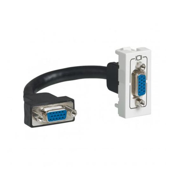 LEGRAND - 78777 VGA РОЗЕТКА HD15 1 МОДУЛ С 15 СМ КАБЕЛ MOSAIC БЯЛ