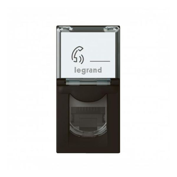 LEGRAND - РОЗЕТКА RJ45 STP LCS2 КАТ. 6А ЕКРАНИРАНИ 1 МОДУЛ MOSAIC ЧЕРНО 79173