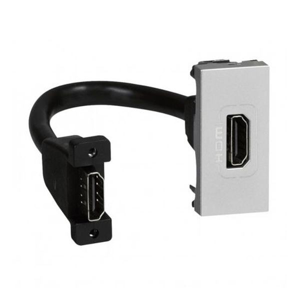 LEGRAND - 79378 HDMI РОЗЕТКА 1 МОДУЛ С 15 СМ КАБЕЛ MOSAIC АЛУМИНИЙ