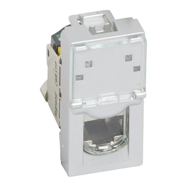 LEGRAND - РОЗЕТКА RJ45 STP LCS2 КАТ. 6А ЕКРАНИРАНИ 1 МОДУЛ MOSAIC АЛУМИНИЙ 79473