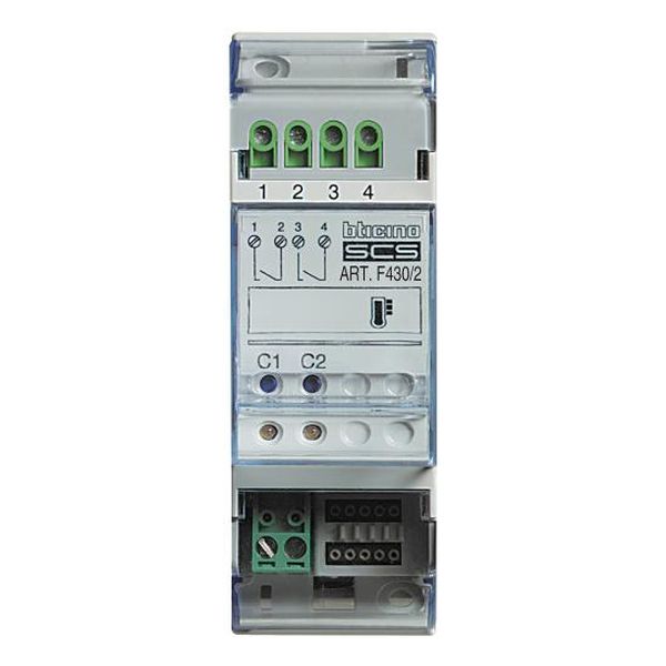 BTICINO - F430/2 АКТУАТОР 2 РЕЛЕТА ТЕРМОКОНТРОЛ ЗА DIN ШИНА 2М