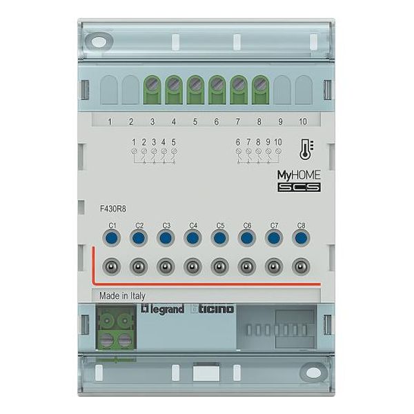 BTICINO - F430R8 АКТУАТОР 8 РЕЛЕТА ТЕРМОКОНТРОЛ ЗА DIN ШИНА 4М