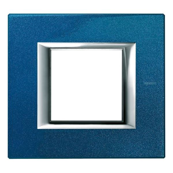 BTICINO - HA4802BM РАМКА 2М BLUE MEISSEN ЛАКИРАНА МЕТАЛНА ПРАВОЪГЪЛНА AXOLUTE