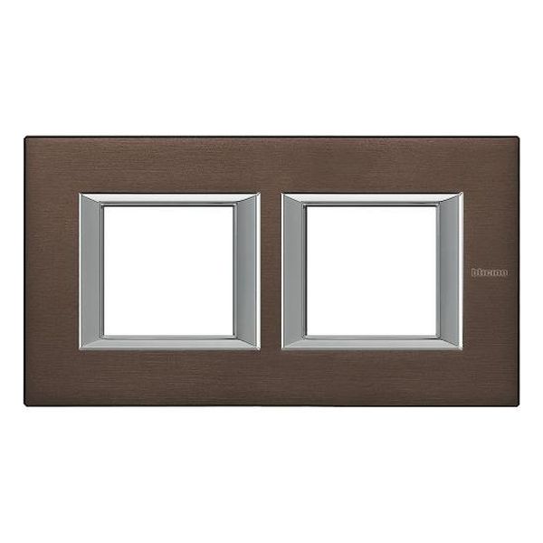 BTICINO - HA4802M2HBR ДВОЙНА РАМКА 2Х2М BRUSHED BRONZE АНОДИЗИРАНА МЕТАЛНА ПРАВОЪГЪЛНА AXOLUTE