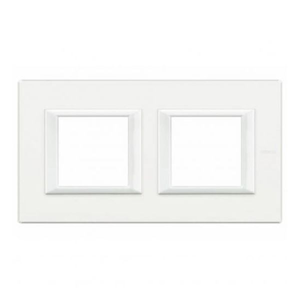 BTICINO - HA4802M2HHD ДВОЙНА РАМКА 2Х2М MONOCHROME WHITE МЕТАЛНА ПРАВОЪГЪЛНА AXOLUTE