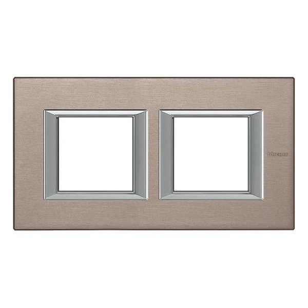 BTICINO - HA4802M2HNX ДВОЙНА РАМКА 2Х2М TITANIUM BRUSHED МЕТАЛНА ПРАВОЪГЪЛНА AXOLUTE