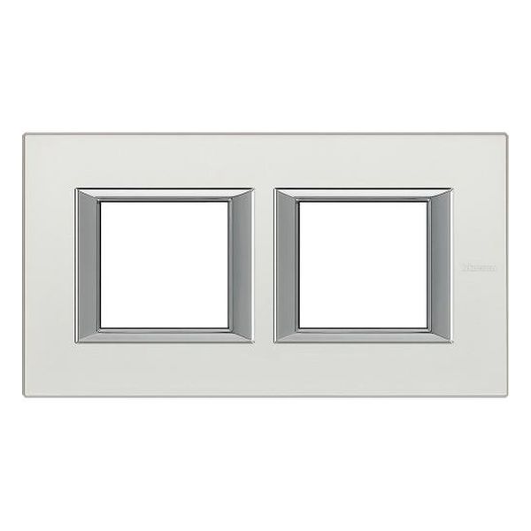 BTICINO - HA4802M2HSAN ДВОЙНА РАМКА 2Х2М АНОДИЗИРАНА SILVER МЕТАЛНА ПРАВОЪГЪЛНА AXOLUTE