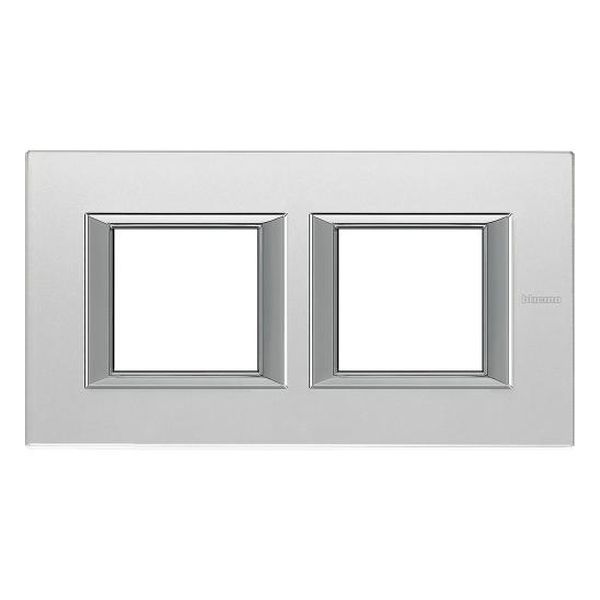 BTICINO - HA4802M2HVSA ДВОЙНА РАМКА 2Х2М ACID MIRROR СТЪКЛО ПРАВОЪГЪЛНА AXOLUTE