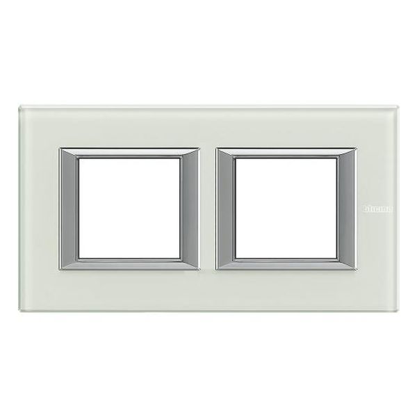 BTICINO - HA4802M2HVSW ДВОЙНА РАМКА 2Х2М WHICE СТЪКЛО ПРАВОЪГЪЛНА AXOLUTE