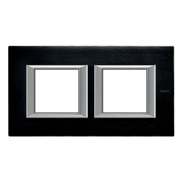BTICINO - HA4802M2HXS ДВОЙНА РАМКА 2Х2М ANTHRACITE BRUSHED МЕТАЛНА ПРАВОЪГЪЛНА AXOLUTE