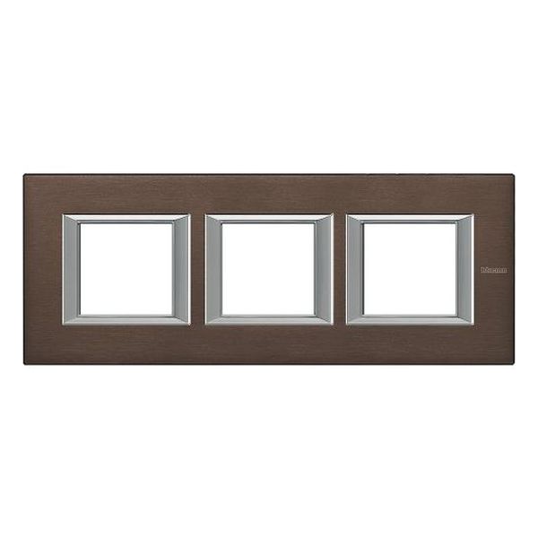 BTICINO - HA4802M3HBR ТРОЙНА РАМКА 3Х2М BRUSHED BRONZE АНОДИЗИРАНА МЕТАЛНА ПРАВОЪГЪЛНА AXOLUTE