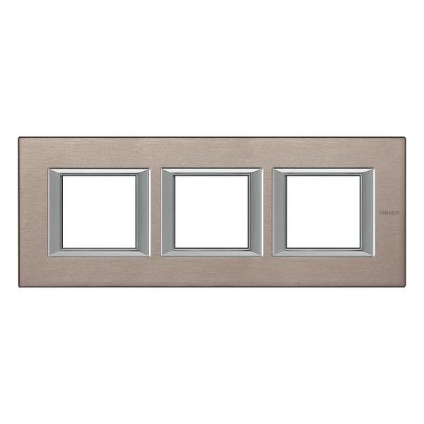BTICINO - HA4802M3HNX ТРОЙНА РАМКА 3Х2М TITANIUM BRUSHED МЕТАЛНА ПРАВОЪГЪЛНА AXOLUTE