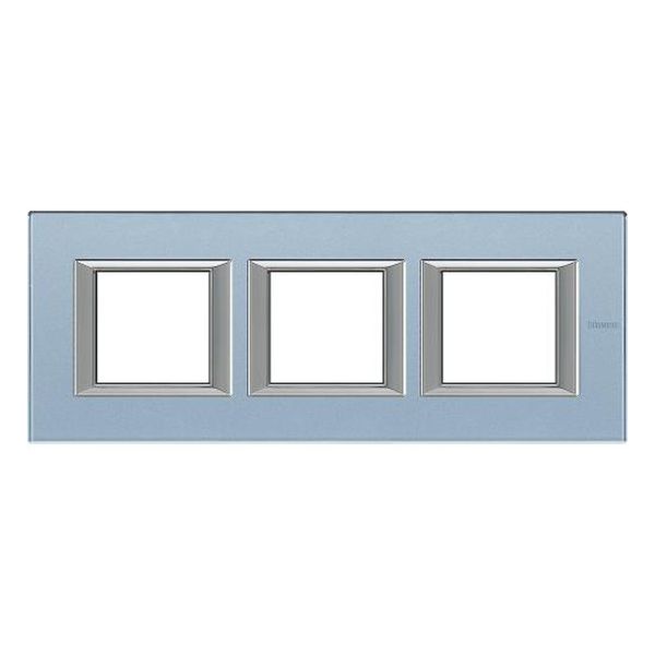 BTICINO - HA4802M3HVZS ДВОЙНА РАМКА 3Х2М BLUE GLASS СТЪКЛО ПРАВОЪГЪЛНА AXOLUTE