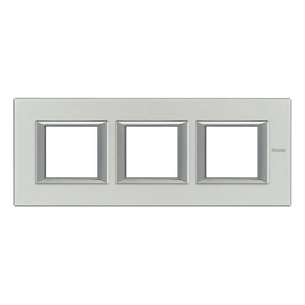 BTICINO - HA4802M3HXC ТРОЙНА РАМКА 3Х2М ALUMINIUM BRUSHED МЕТАЛНА ПРАВОЪГЪЛНА AXOLUTE