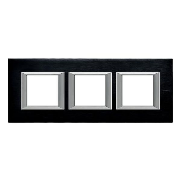 BTICINO - HA4802M3HXS ТРОЙНА РАМКА 3Х2М ANTHRACITE BRUSHED МЕТАЛНА ПРАВОЪГЪЛНА AXOLUTE