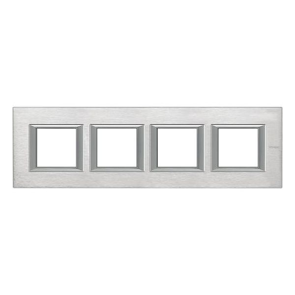 BTICINO - HA4802M4HCR ЧЕТВОРНА РАМКА 4Х2М BRUSHED CHROME АНОДИЗИРАНА МЕТАЛНА ПРАВОЪГЪЛНА AXOLUTE