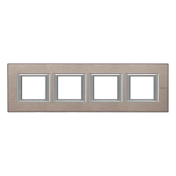 BTICINO - HA4802M4HNX ЧЕТВОРМА РАМКА 4Х2М TITANIUM BRUSHED МЕТАЛНА ПРАВОЪГЪЛНА AXOLUTE