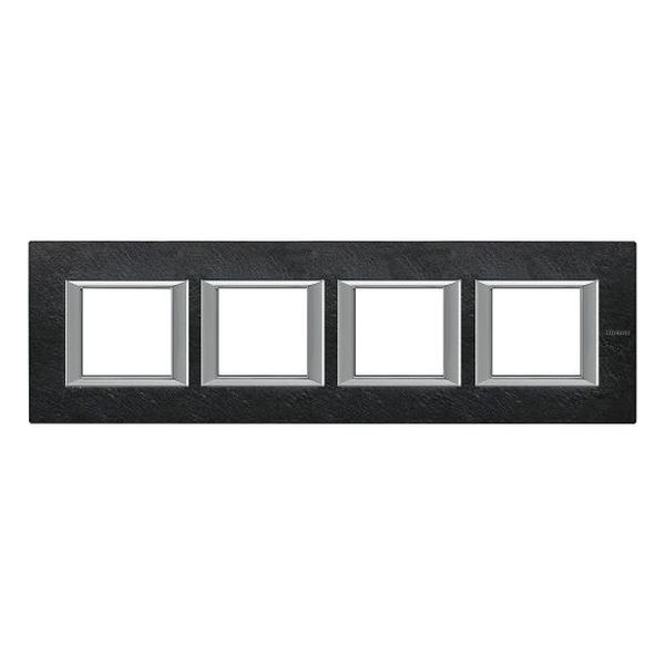 BTICINO - HA4802M4HRLV ЧЕТВОРНА РАМКА 4Х2М STONE SLATE КАМЪК ПРАВОЪГЪЛНА AXOLUTE