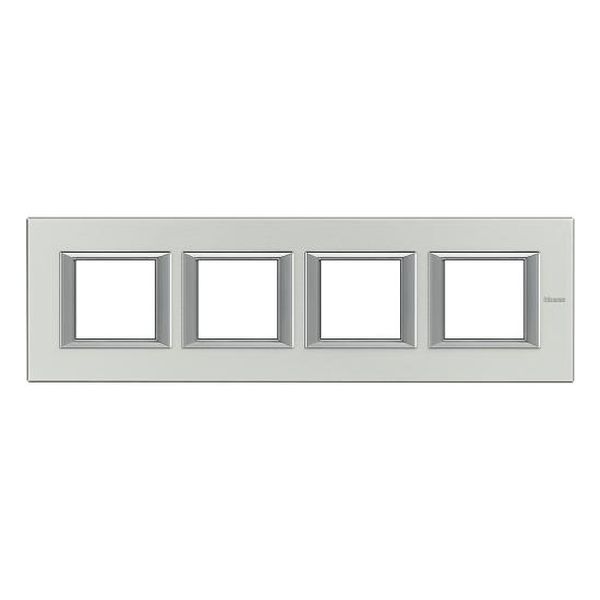 BTICINO - HA4802M4HXC ЧЕТВОРНА РАМКА 4Х2М ALUMINIUM BRUSHED МЕТАЛНА ПРАВОЪГЪЛНА AXOLUTE