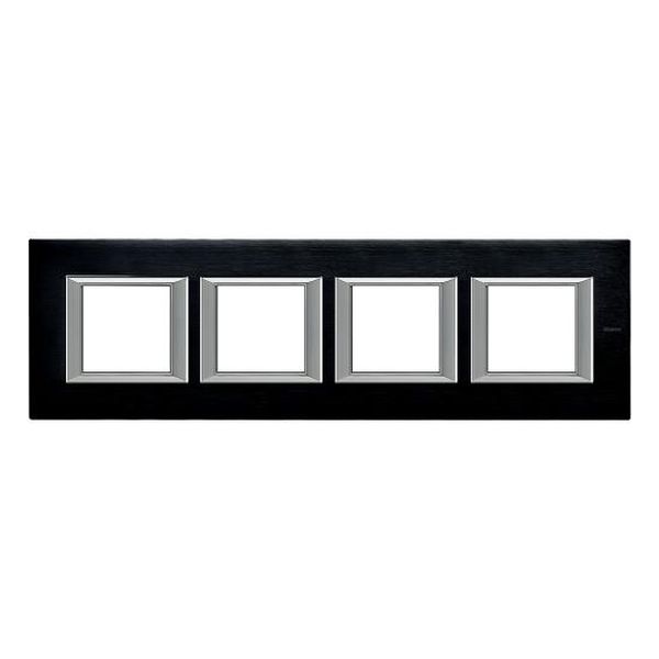 BTICINO - HA4802M4HXS ЧЕТВОРНА РАМКА 4Х2М ANTHRACITE BRUSHED МЕТАЛНА ПРАВОЪГЪЛНА AXOLUTE