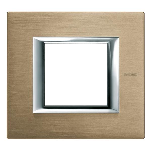 BTICINO - HA4802NX РАМКА 2М TITANIUM BRUSHED МЕТАЛНА ПРАВОЪГЪЛНА AXOLUTE