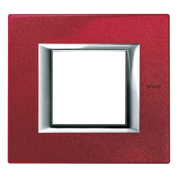 BTICINO - HA4802RC РАМКА 2М RED CHINA ЛАКИРАНА МЕТАЛНА ПРАВОЪГЪЛНА