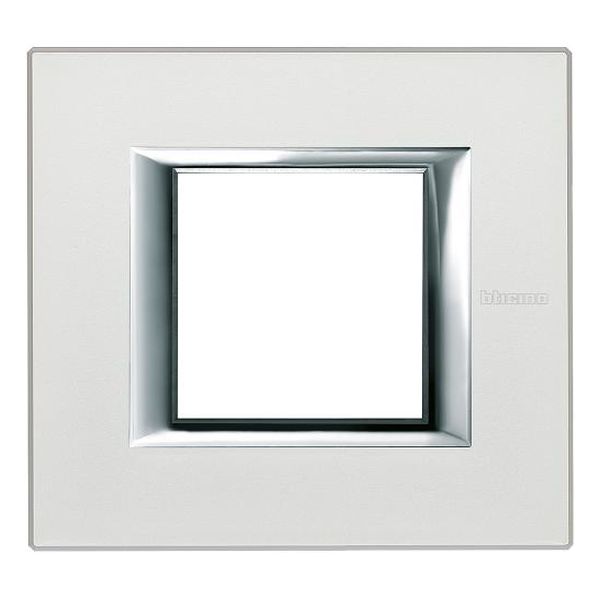 BTICINO - HA4802SAN РАМКА 2М АНОДИЗИРАНА SILVER МЕТАЛНА ПРАВОЪГЪЛНА AXOLUTE