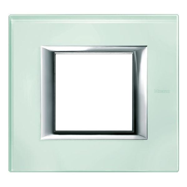 BTICINO - HA4802VKA РАМКА 2М KRISTALL GLASS СТЪКЛО ПРАВОЪГЪЛНА AXOLUTE