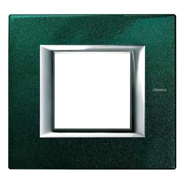 BTICINO - HA4802VS РАМКА 2М GREEN SEVRES ЛАКИРАНА МЕТАЛНА ПРАВОЪГЪЛНА AXOLUTE