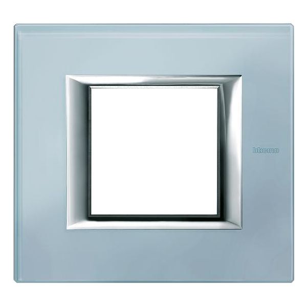 BTICINO - HA4802VZS РАМКА 2М BLUE GLASS СТЪКЛО ПРАВОЪГЪЛНА AXOLUTE