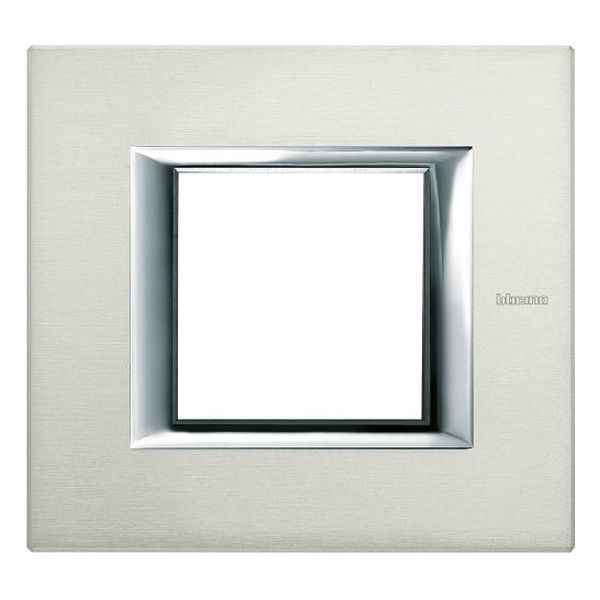 BTICINO - HA4802XC РАМКА 2М ALUMINIUM BRUSHED МЕТАЛНА ПРАВОЪГЪЛНА