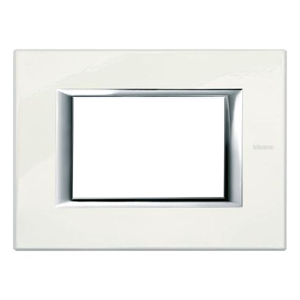 BTICINO - HA4803BG РАМКА 3М БЯЛ ЛИМОНИТ ЛАКИРАНА МЕТАЛНА ПРАВОЪГЪЛНА AXOLUTE