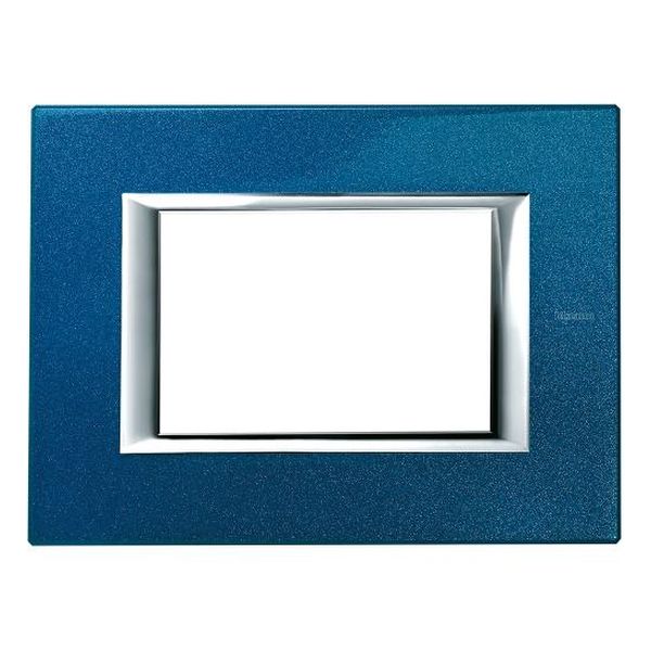 BTICINO - HA4803BM РАМКА 3М BLUE MEISSEN ЛАКИРАНА МЕТАЛНА ПРАВОЪГЪЛНА AXOLUTE