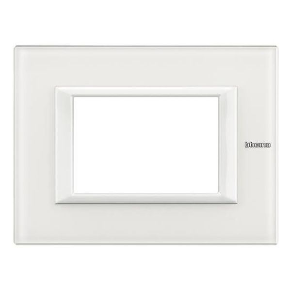 BTICINO - HA4803VBB РАМКА 3М WHITE GLASS СТЪКЛО ПРАВОЪГЪЛНА AXOLUTE