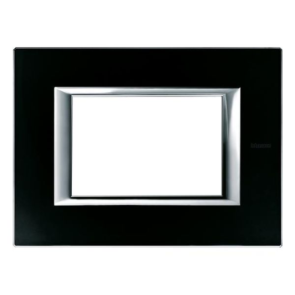 BTICINO - HA4803VNN РАМКА 3М BLACK GLASS СТЪКЛО ПРАВОЪГЪЛНА AXOLUTE