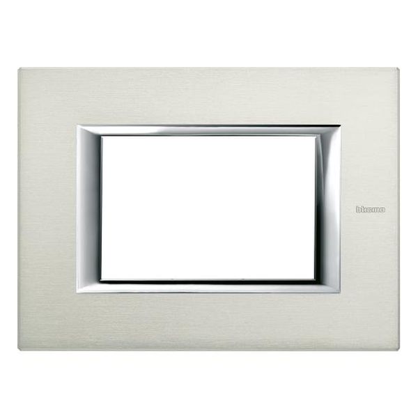 BTICINO - HA4803XC РАМКА 3М ALUMINIUM BRUSHED МЕТАЛНА ПРАВОЪГЪЛНА