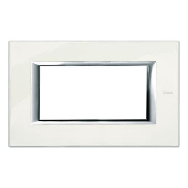 BTICINO - HA4804BG РАМКА 4М БЯЛ ЛИМОНИТ ЛАКИРАНА МЕТАЛНА ПРАВОЪГЪЛНА AXOLUTE