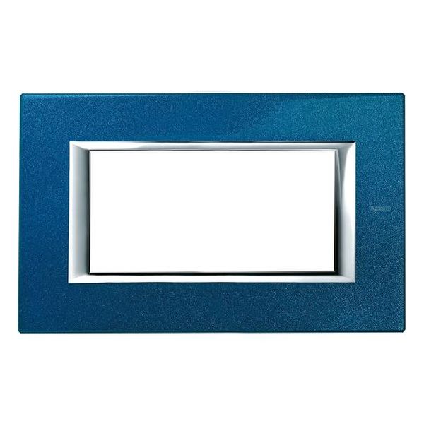BTICINO - HA4804BM РАМКА 4М BLUE MEISSEN ЛАКИРАНА МЕТАЛНА ПРАВОЪГЪЛНА AXOLUTE